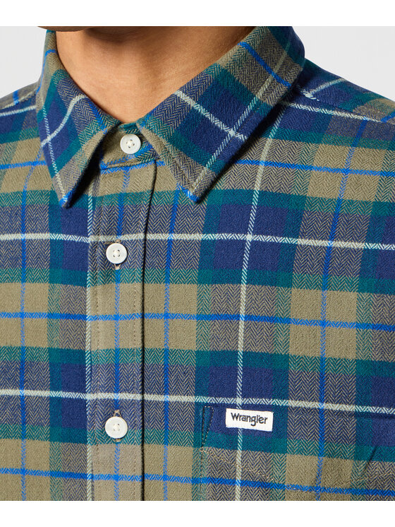 Wrangler Wrangler Koszula 112356769 Zielony Regular Fit