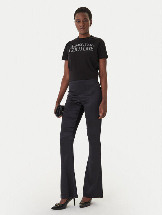 Versace Jeans Versace Jeans T-Shirt 80HAHT09 Czarny Regular Fit