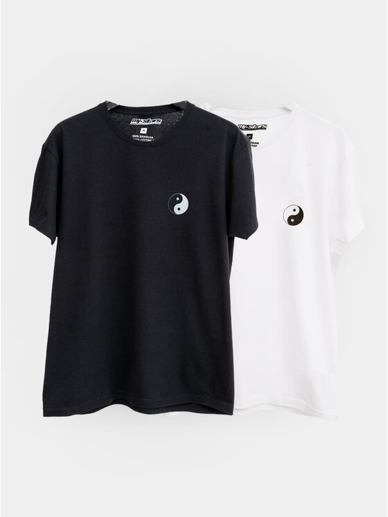 MyStars MyStars Komplet t-shirtów Zestaw 2 T-Shirtów Męskich MyStars Tao Biały / Czarny L Czarny Regular Fit