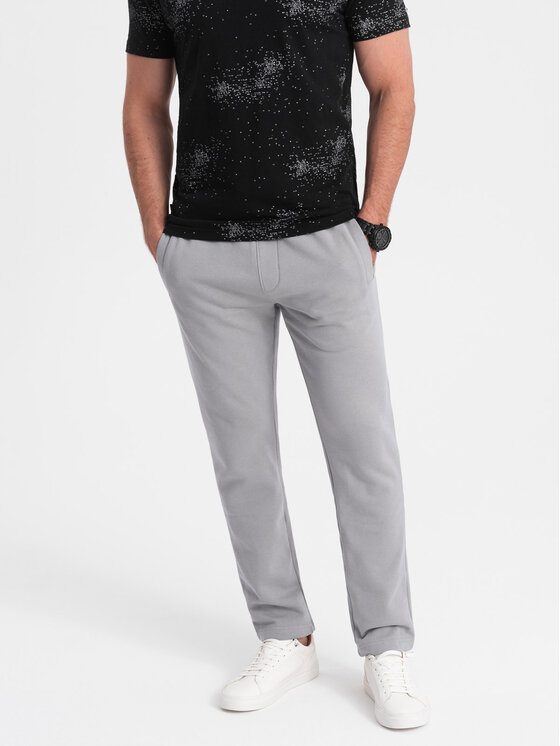 Ombre Ombre Spodnie dresowe OM-PABS-0206 Szary Regular Fit
