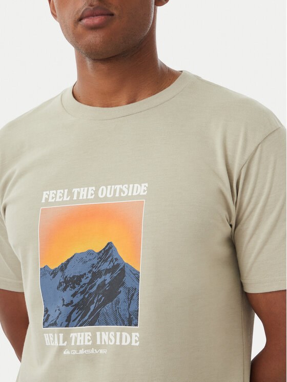 Quiksilver Quiksilver Marškinėliai Feel The Outside EQYZT08004 Smėlio Regular Fit