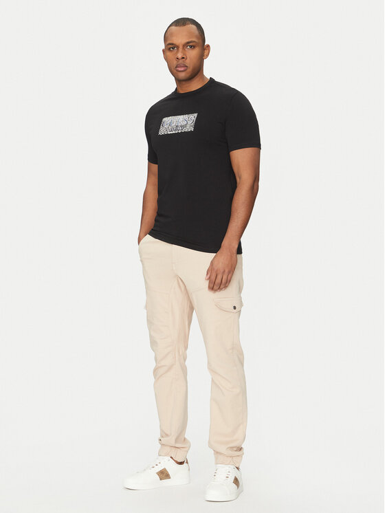 Guess Guess Auduma bikses M5RB54 WGXY1 Bēšs Slim Fit