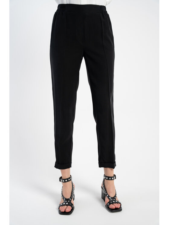 CLICK CLICK Bavlnené nohavice 30-417 Čierna Skinny Fit