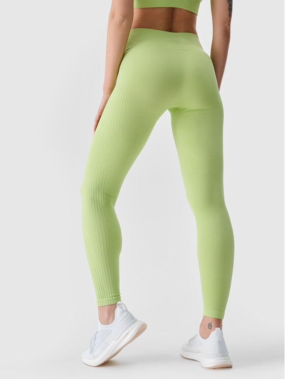 4F 4F Legginsy BASIC+ Zielony jasny Slim Fit