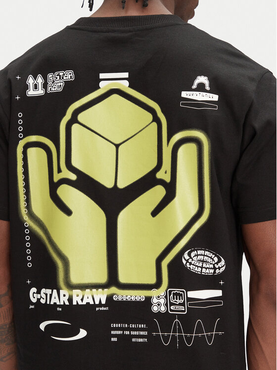 G-STAR G-Star Raw T-Shirt Back Graphic D26046-C336 Czarny Loose Fit