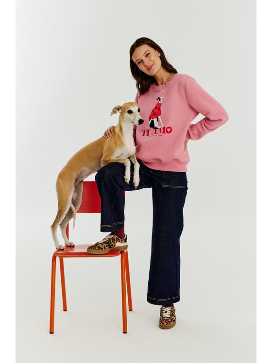 NAOKO NAOKO Mikina Ti Amo Růžová Oversize