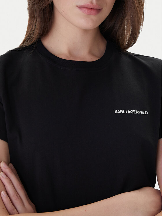 KARL LAGERFELD KARL LAGERFELD Tričko A1W17019 Čierna Regular Fit