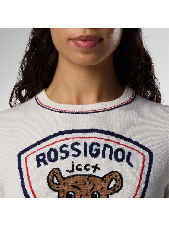 Rossignol Rossignol Sweter W Jcc Crew Sweater Biały Slim Fit