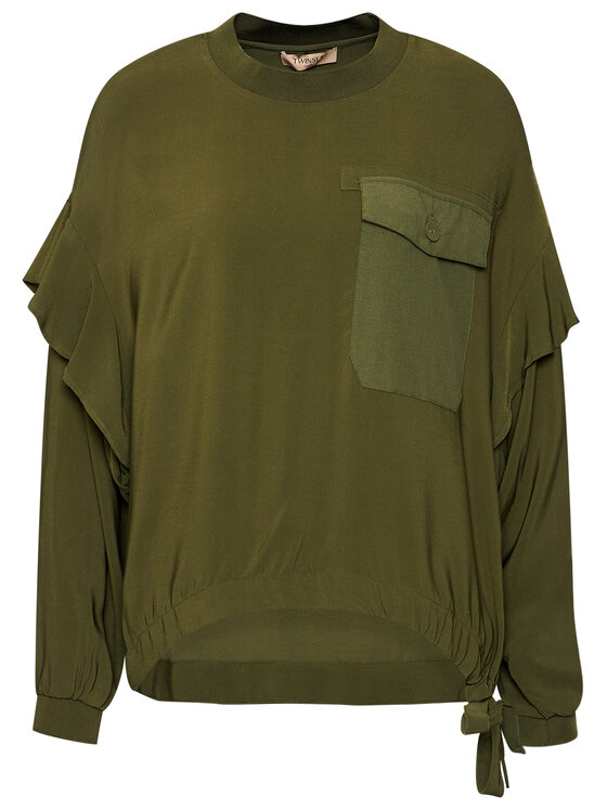 TWINSET TWINSET Blūze 211TT2163 Zaļš Regular Fit