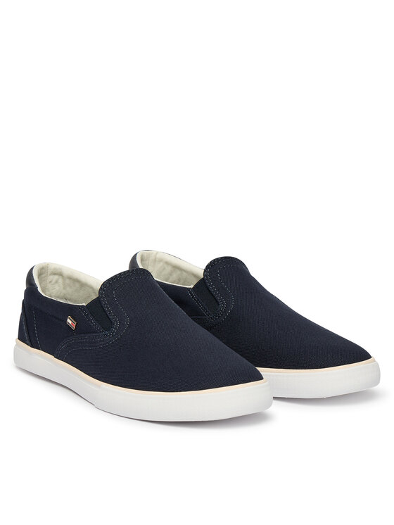 Tommy Hilfiger Tommy Hilfiger Tenisówki Th Low Profile Slip On FW0FW09103 Granatowy