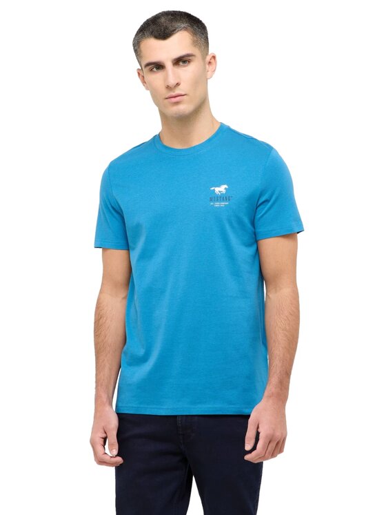 Mustang Mustang T-Shirt Style Austin Niebieski Regular Fit