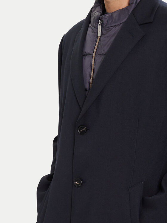 Bugatti Bugatti Вълнено палто 821628-84221 D Тъмносин Regular Fit