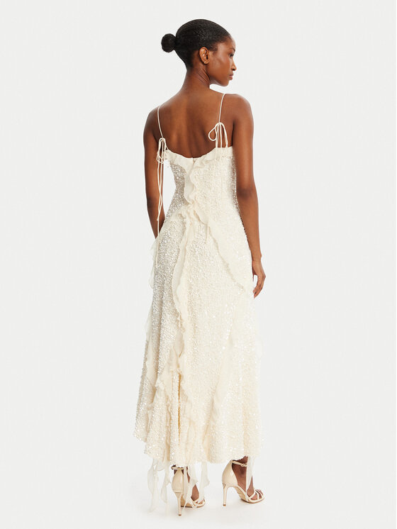 BARDOT BARDOT Rochie cocktail Marsella Ruffle 59338DB1 Écru Regular Fit
