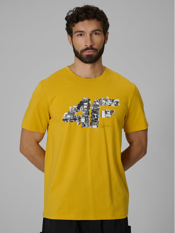 4F 4F T-Shirt CITY Żółty Regular Fit
