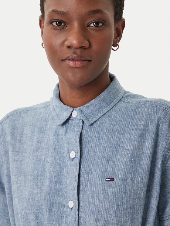 Tommy Jeans Tommy Jeans Košeľové šaty DW0DW18556 Modrá Relaxed Fit
