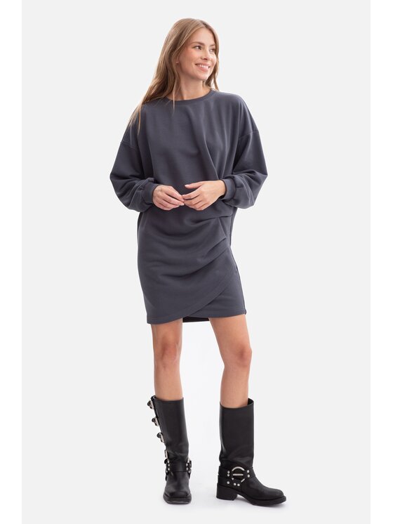 BeWear BeWear Sukienka dzianinowa b298 Szary Baggy Fit