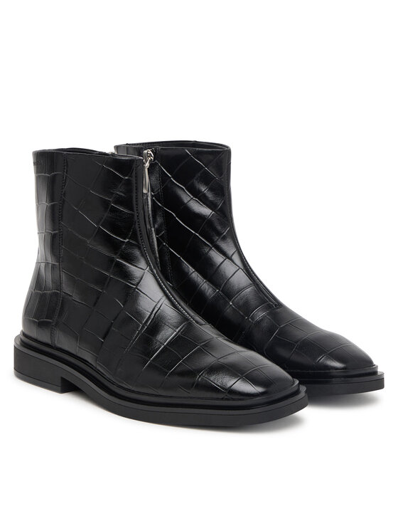 Calvin Klein Calvin Klein Botki Square Ankle Boot Zip Croc Lth HW0HW03185 Czarny