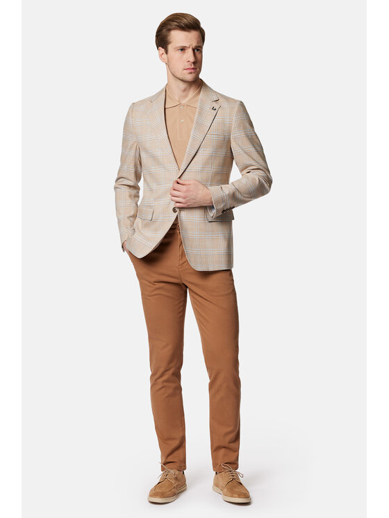 Lancerto Lancerto Marynarka Hilston MA131124000024 Beżowy Slim Fit