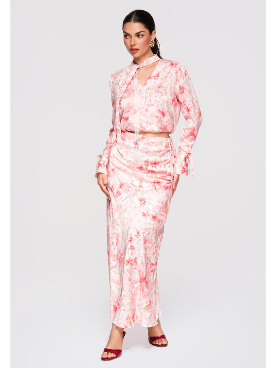 Ombre Ombre Spódnica maxi OW-GL-E0005 Różowy Slim Fit