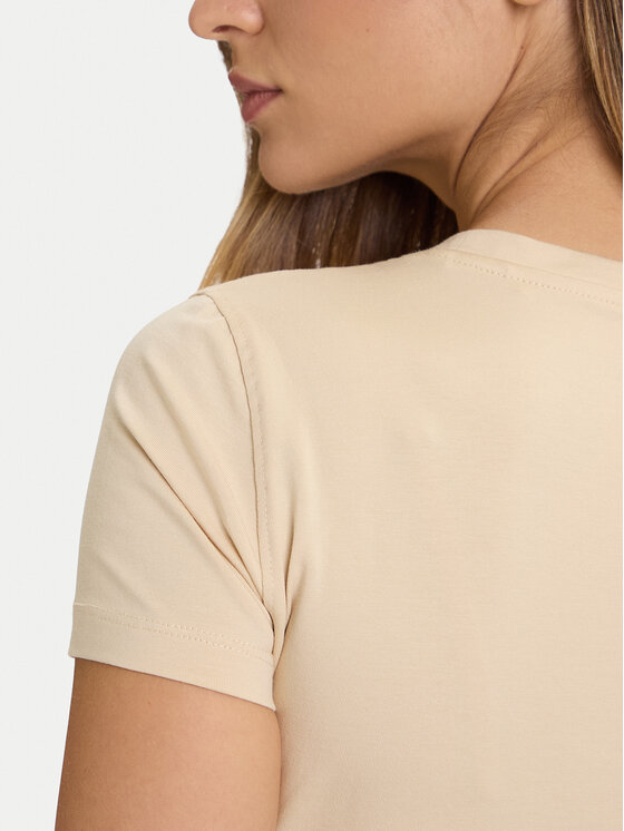 Guess Guess T-shirt W5BI15 J1314 Bež Slim Fit