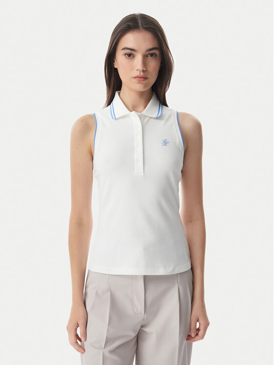 Tommy Hilfiger Pólóing 1985 WW0WW49561 Fehér Slim Fit
