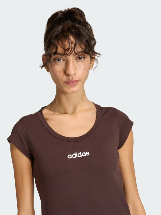 adidas adidas Koszulka techniczna 159001 Brązowy Fitted Fit