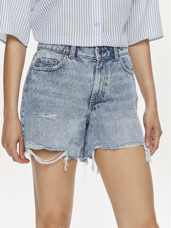 Noisy May Noisy May Jeans kratke hlače Lou 27029402 Modra Straight Fit