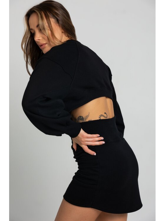 Chiara Wear Chiara Wear Sukienka dzianinowa BACKLESS Czarny Regular Fit