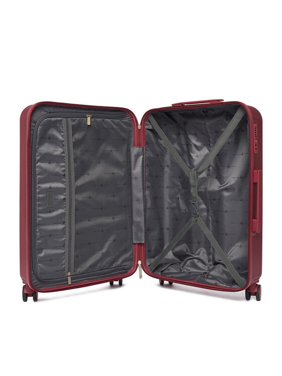 Beverly Hills Polo Club Beverly Hills Polo Club Vidutinio dydžio lagaminas CEO-BHPC-M-004-08-BURGUNDY Vyšninė