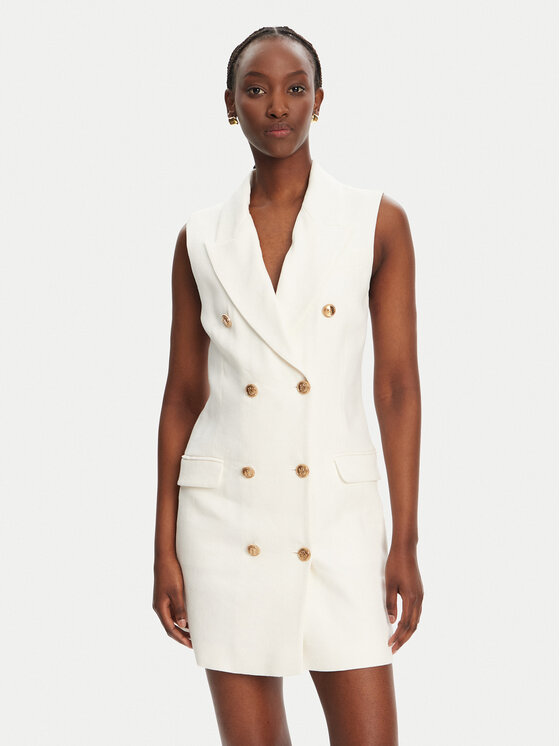 Elisabetta Franchi Elisabetta Franchi Košilové šaty AB85352E2 360 Bílá Regular Fit