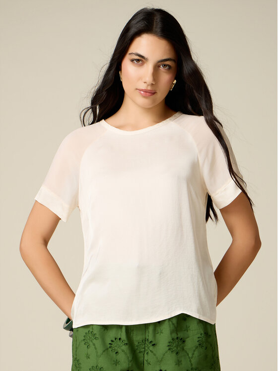 Oltre Oltre Blusa 2118J000905N021 Bianco Regular Fit