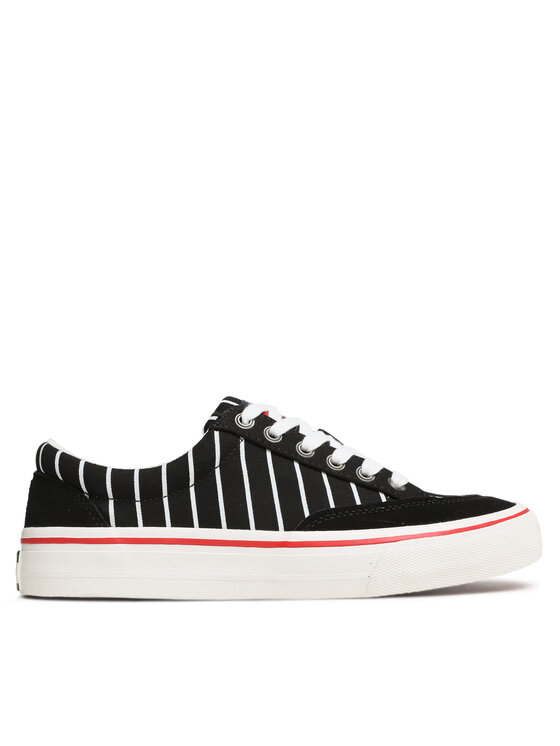 Teniși Tommy Jeans Skate Canvas Stripes EM0EM01153 Negru