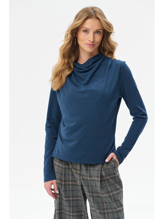 blue shadow blue shadow Bluzka Nicole Turkusowy Regular Fit