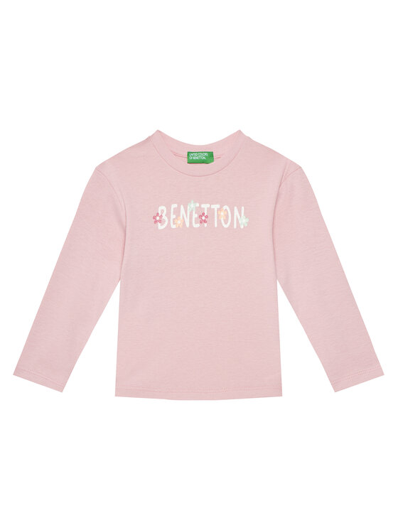 United Colors Of Benetton Bluzka 3I9WG10HV Różowy Slim Fit