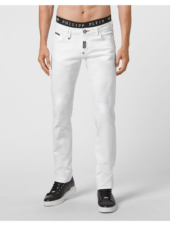 PHILIPP PLEIN PHILIPP PLEIN Jeansy 31788 Biały Straight Fit