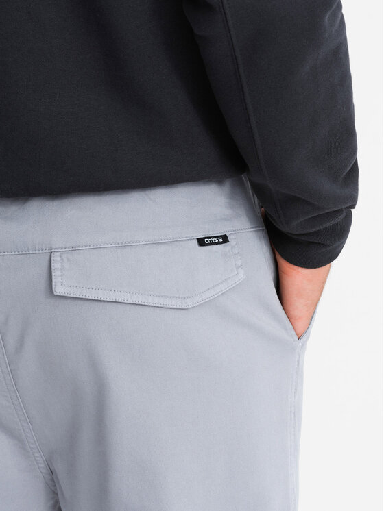 Ombre Ombre Joggers kalhoty OM-PAJO-0199 Šedá Regular Fit