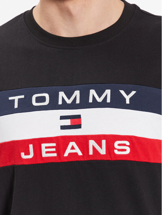 Tommy Jeans Tommy Jeans Hosszú ujjú Colorblock DM0DM16834 Fekete Relaxed Fit
