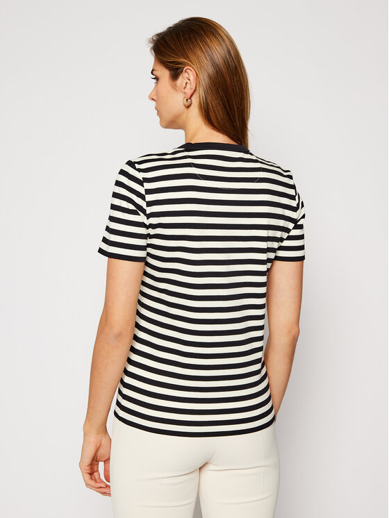 Tory Burch Tory Burch Tričko Striped Logo 63871 Farebná Regular Fit