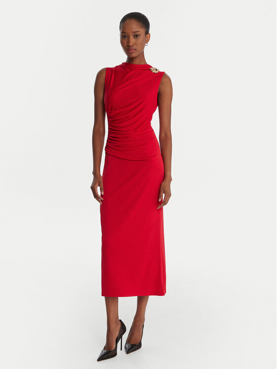 Rinascimento Rinascimento Kokteiļkleita CFC0125010003 Sarkans Slim Fit