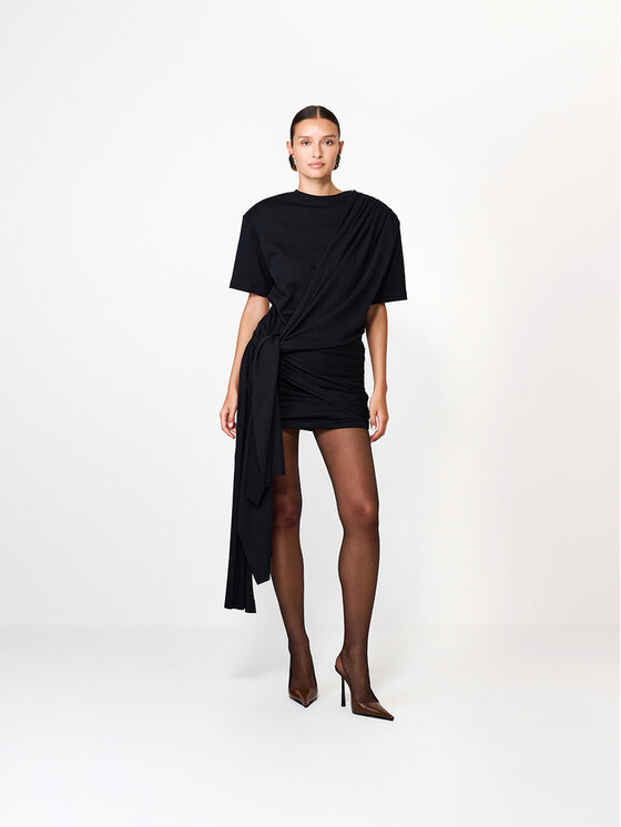 La Mania La Mania Sukienka koktajlowa ANYA Czarny Basic Fit