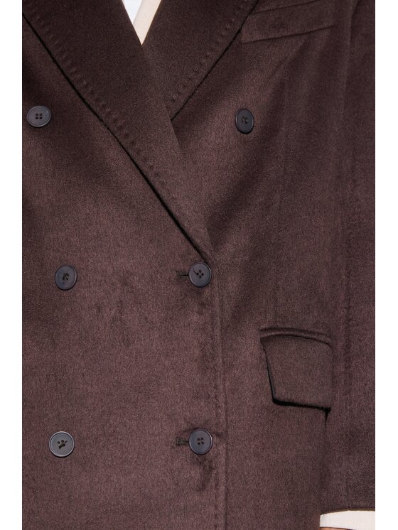 Estro Estro Płaszcz wełniany ER00120603 Brązowy ciemny Loose Fit