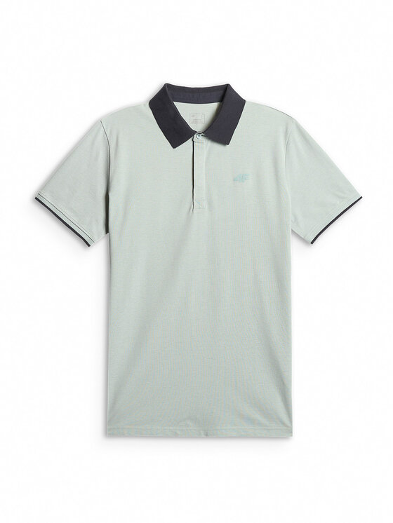 4F 4F Polo COMMERCIAL Turkusowy Regular Fit