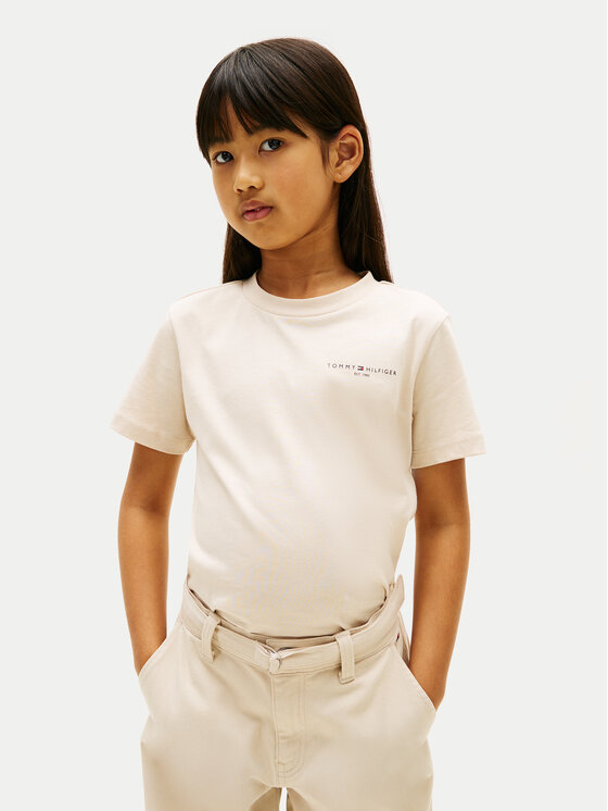 Tommy Hilfiger T-Shirt KS0KS00661 Beżowy Regular Fit