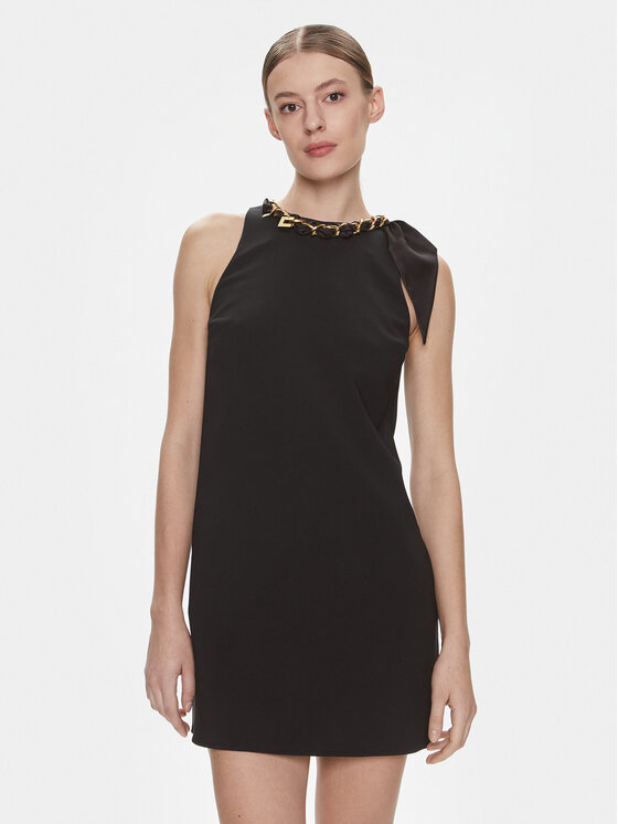 Elisabetta Franchi Koktejlové šaty AB-573-41E2-V400 Čierna Regular Fit