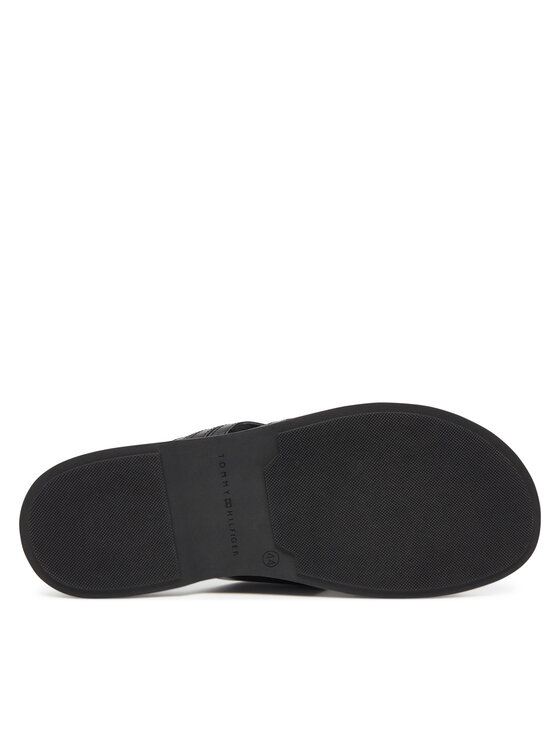 Tommy Hilfiger Tommy Hilfiger Natikači Premium Hilfiger Cc Lth Sandal FM0FM05504 Črna