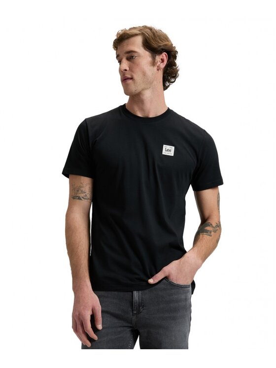 Lee Lee T-shirt WOVEN LABEL TEE Nero Regular Fit