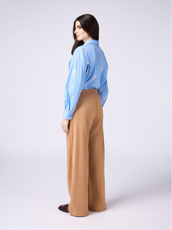 Oltre Oltre Pantaloni di tessuto P275J002363N012 Écru Baggy Fit