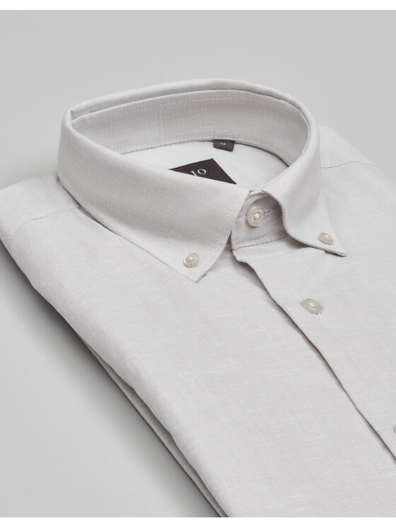 Borgio Borgio Koszula balmuccia_00534 Beżowy Slim Fit
