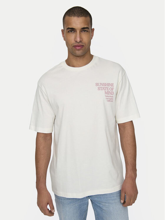 Only & Sons Tricou Kenny 22028736 Alb Relaxed Fit
