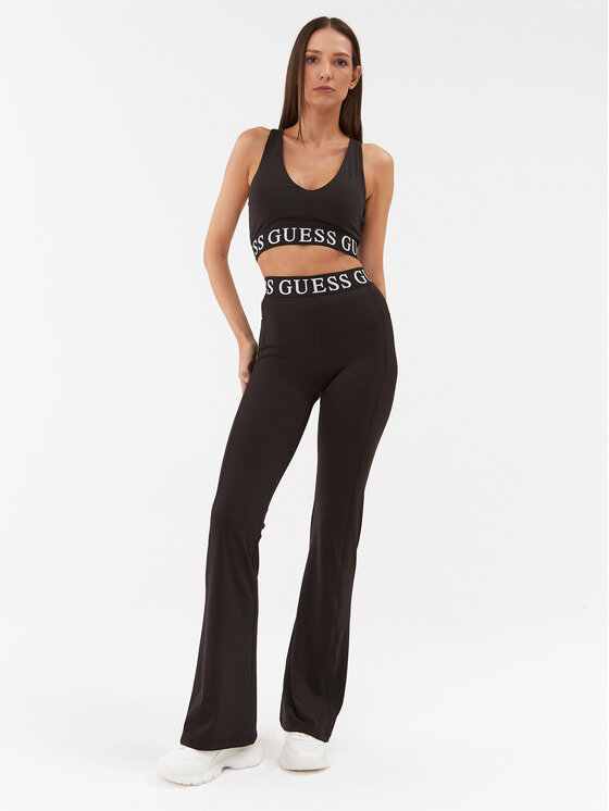 Guess Guess Krūšturis-tops V3BP09 MC04Z Melns Slim Fit
